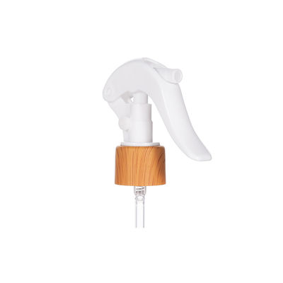 Mini Trigger Sprayer with White & Wood Grain Finish for Portable Travel Use and 0.2CC-0.35CC Output