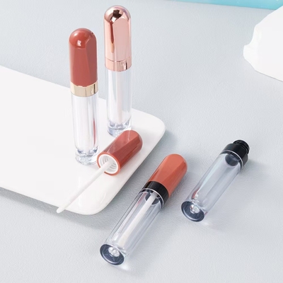 প্লাস্টিক বৃত্তাকার 4.5ml ঠোঁট গ্লেজ টিউব electroplating রিং রঙ কাস্টমাইজ করা যাবে