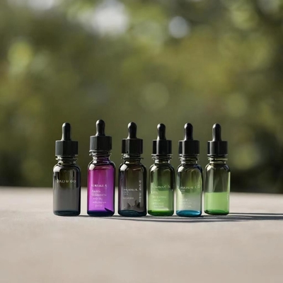 কাস্টমাইজড খালি 10ML 30ML 50ML 100ML 500ML প্রয়োজনীয় গ্লাস বোতল