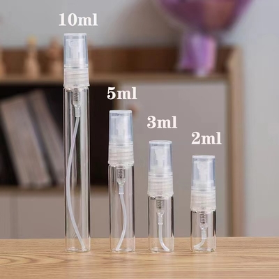 প্লাস্টিকের স্প্রেয়ার সহ 2ML 3ML 5ML & 10ML খালি গ্লাস পারফিউম স্প্রে নমুনা ধারক