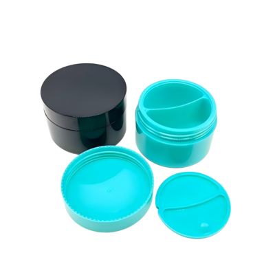 Custom Color 50+50g Matt Surface PP Plastic Double Layer Cylinder Cream Jar with 20 Days Lead Time